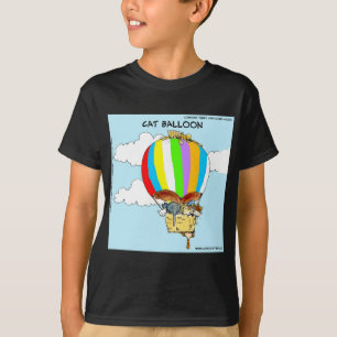 Camiseta Gatos Voadores Desenho Animado Divertido