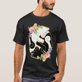 Camiseta Gatos Yin e Yang Chineses Fofos e Adoráveis Gato