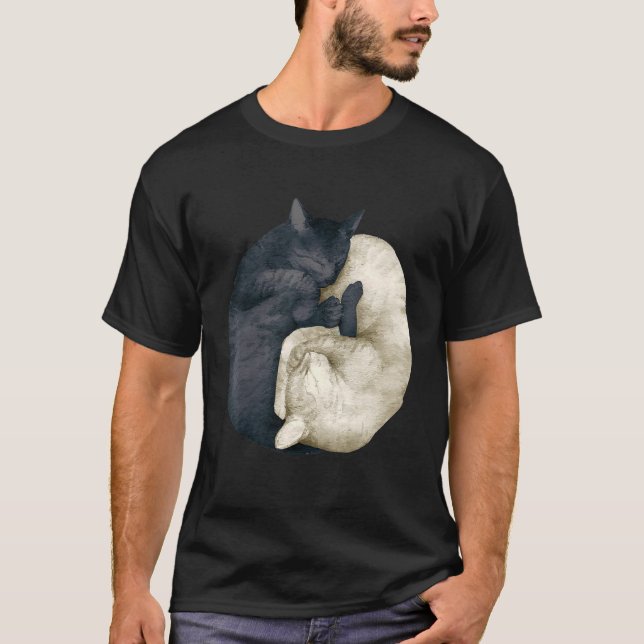 Camiseta gatos yin yang  2 (Frente)