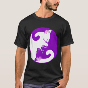 Camiseta Gatos Yin & Yang Cute Meditação Yoga de Gato