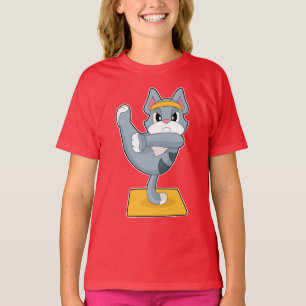 Camiseta Gatos Yoga Fitness Ginástica