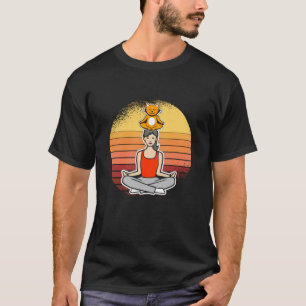 Camiseta Gatos Yoga Meditação de Gato Amantes de Gatos Nama