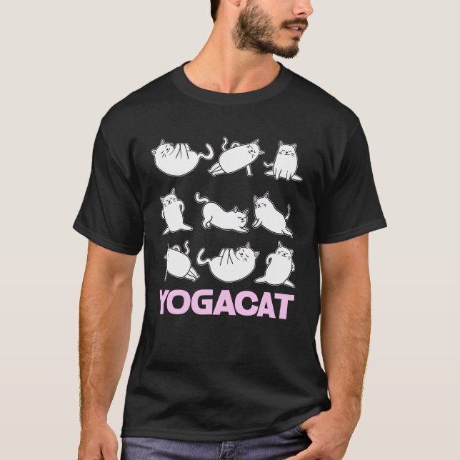 CAMISETA GATOS YOGACAT MEDITAÇÃO CATMOTIF ACRO HATHA Y (Frente)