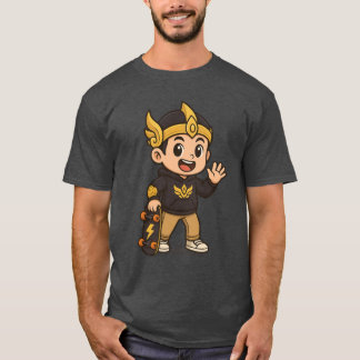 Camiseta Gatotkaca Fofo Cartoon Moderno Wayang Indonésio El