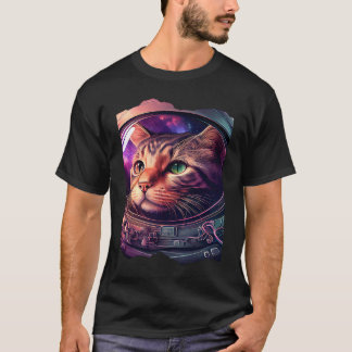 Camiseta Gatstronauta Gato Astronauta Ilustração Espacial