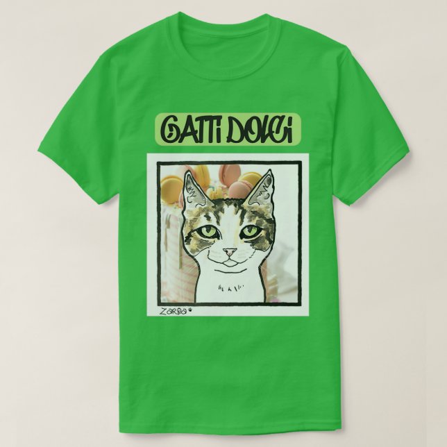 Camiseta Gatti dolci Zarqa (Frente do Design)