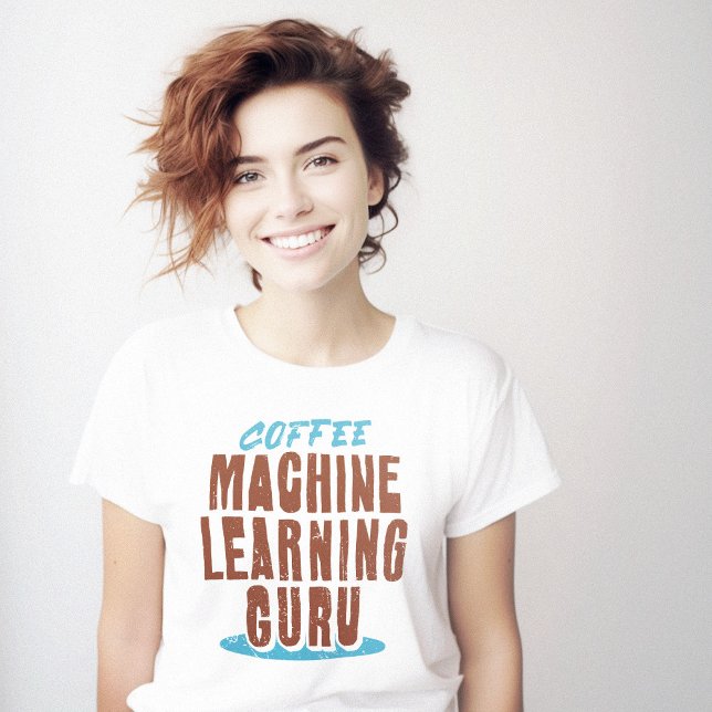 Camiseta Gaveta do Geek de Aprendizado de Máquina do Café (Coffee Machine Learning Geek Clever T-Shirt)