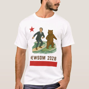Camiseta Gavin Newsom 2028 Eleição Bandeira da Califórnia S
