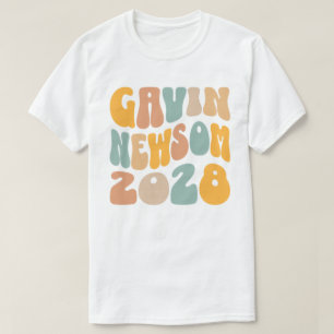 Camiseta Gavin Newsom 2028 Para Presidente Texto Ondulado