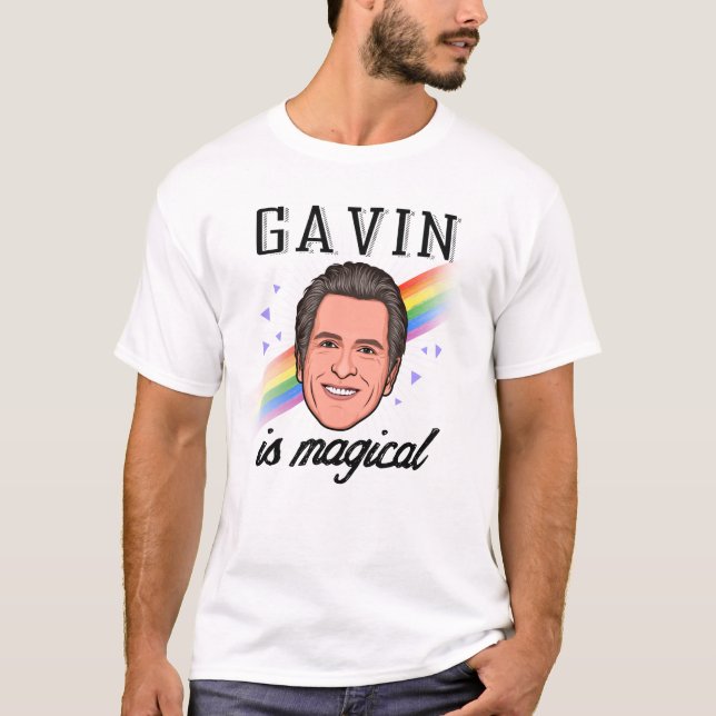 Camiseta Gavin Newsom é mágico (Frente)