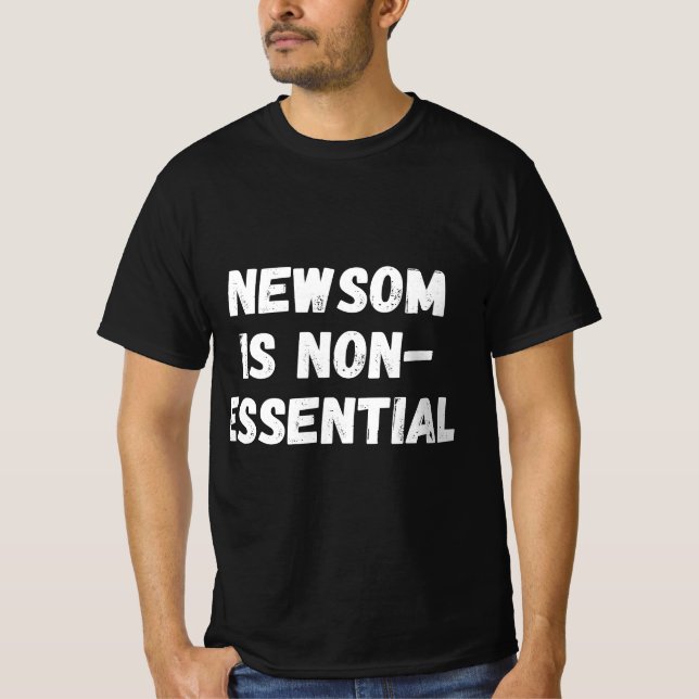 Camiseta Gavin Newsom Não É Essencial, Recall Gavin N (Frente)