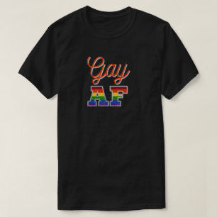 Camiseta Gay AF Laranja Arco-Íris Brilhante Laranja
