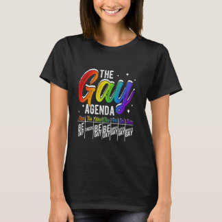 CAMISETA GAY AGENDA MON BE GAY TUE TACOS WED BE GAY
