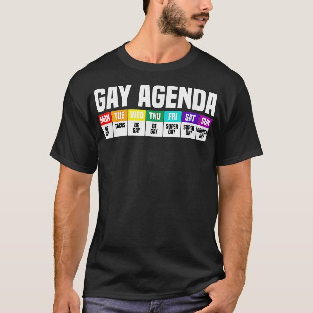 Camiseta Gay Agenda Orgulho gay  (Frente)