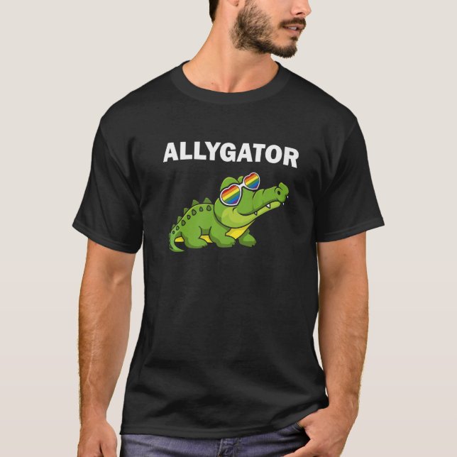Camiseta Gay Ally Alligator do Hetero Allygator LGBTQ+ Supo (Frente)