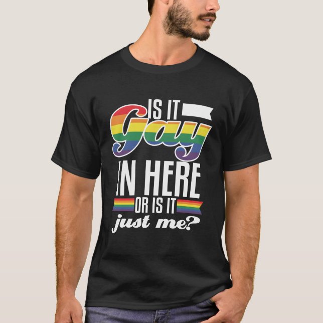Camiseta Gay Aqui Ou Me Engraçado Orgulho Lgbtq Rainbow F (Frente)
