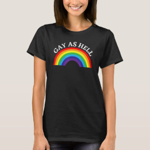 Camiseta Gay As Hell Lgbt cita Orgulho Cor do Arco-Íris Mar