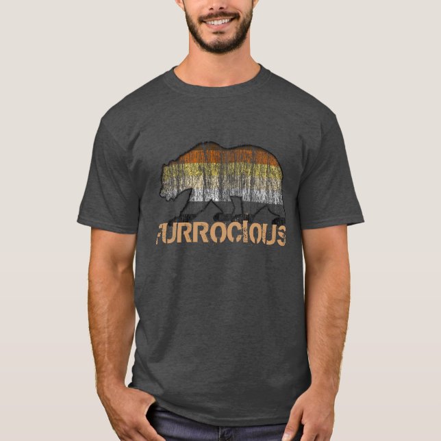 Camiseta Gay Bear Pride Grunge Furrocias de ORGULHO (Frente)