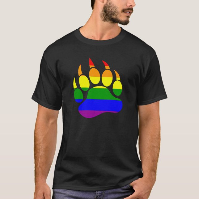 Camiseta Gay Bears Orgulho Arco Arco-íris Palha do Urso (Frente)