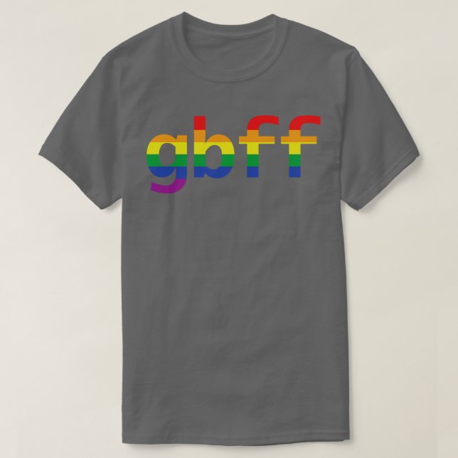 Camiseta Gay BFF Tipografia Pride Rainbow (Frente do Design)