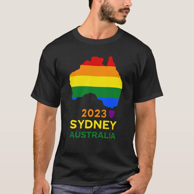 Camiseta Gay da Austrália de Sydney e Orgulho Lésbico (Frente)