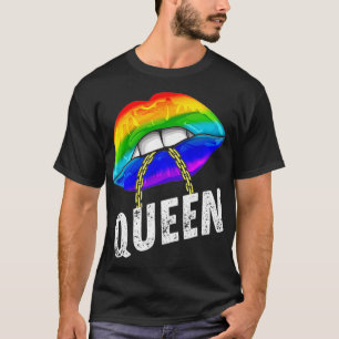 Camiseta Gay da Rainha Lábios LGBTQ - Direitos Gay Orgulhos
