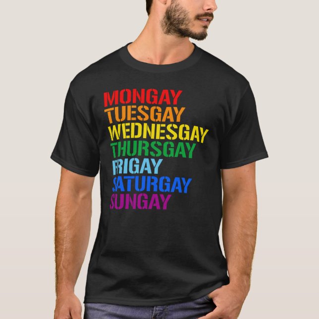 Camiseta Gay da Semana: Terça-feira Gay da Segunda-feira (Frente)