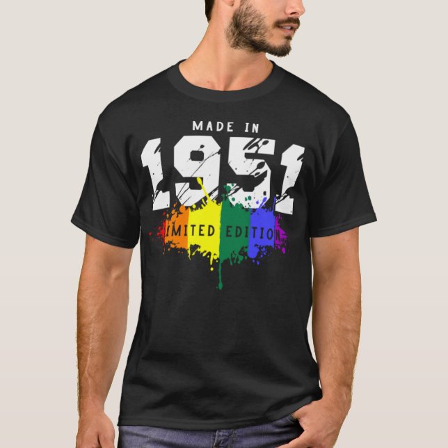 Camiseta gay de aniversário LGBT 1951  (Frente)