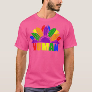 Camiseta GAY de Bandeira LGBT de Girassol HUMANO
