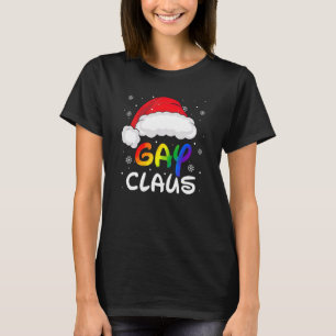 Camiseta Gay de Natal Claus Rainbow Santa Hat Orgulho LGBT 