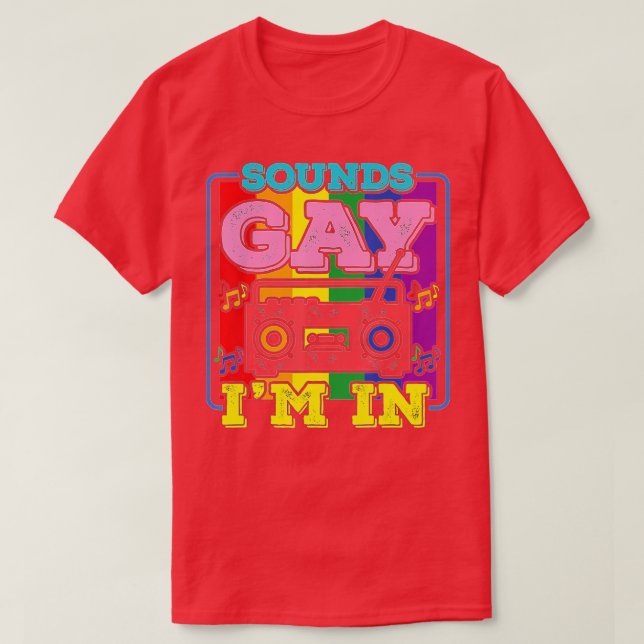 Camiseta Gay de Sons de Orgulho de Gay Engraçados Em (2) (Frente do Design)