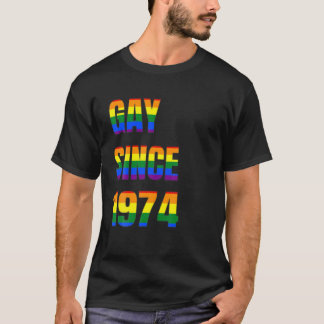 Camiseta Gay desde 1974 É O Meu Belo Gi LGBT de Aniversário