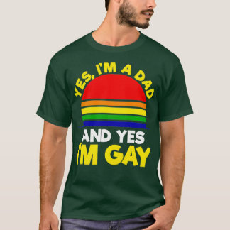 Camiseta Gay Dia de os pais Shirt Vintage Retro Sim Estou P