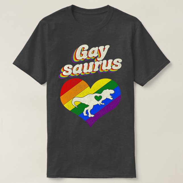 Camiseta Gay Dino Funny LGBT (Frente do Design)