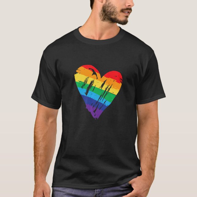 Camiseta Gay do Arco-Íris Cores Homens (Frente)