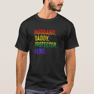 Camiseta Gay do Orgulho LGBT Dia do Pai Protegido pelo Pai