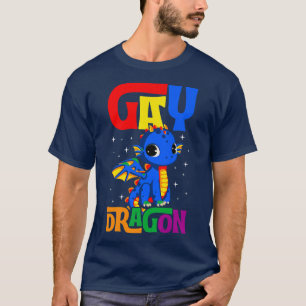 Camiseta Gay Dragão - Orgulho gay LGBTQ majestoso da Trendê