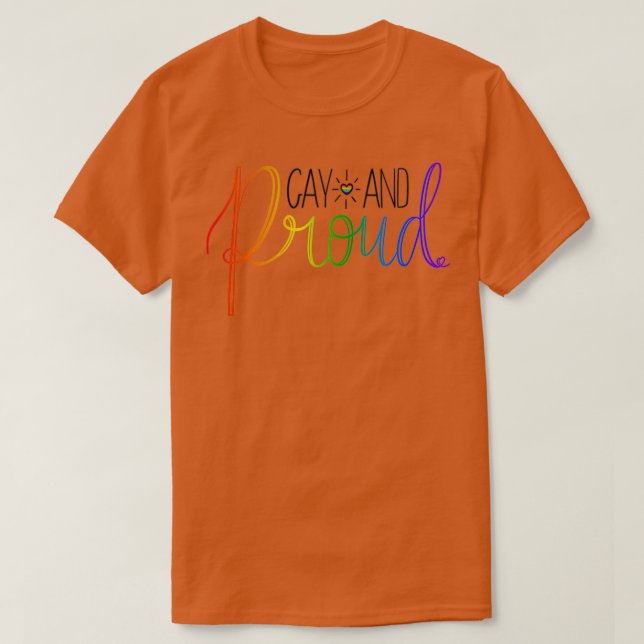 Camiseta Gay e Design de caligrafia orgulhosa (Frente do Design)