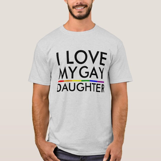 CAMISETA GAY E ORGULHO LESBIANO EU AMO MINHA FILHA GAY (Frente)