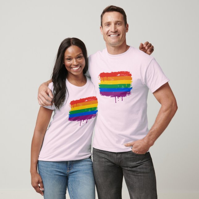CAMISETA GAY FLAG DRIPPING (Unissex)