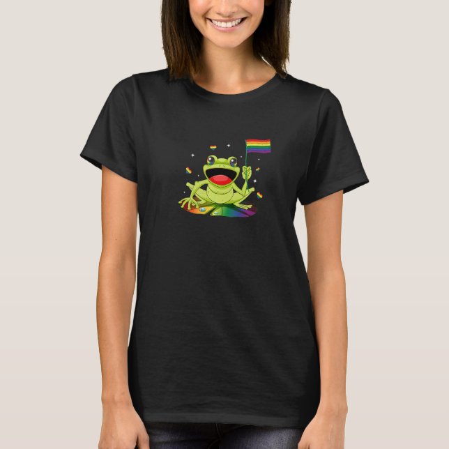 Camiseta Gay Frog LGBT Pride Month Support (Frente)