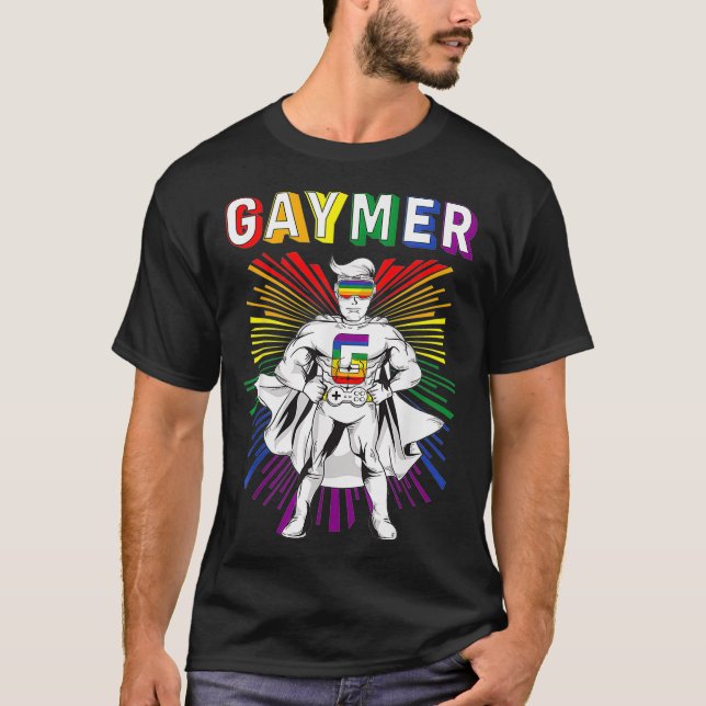 Camiseta Gay Gamer Gaming Gaymer Gayming Gayming LGBTQ Gay  (Frente)