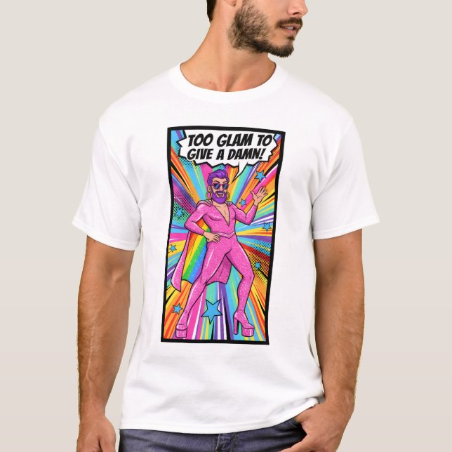 Camiseta GAY GLAM T-Shirt | Gay Pride Shirt for Men | LGBTQ (Frente)