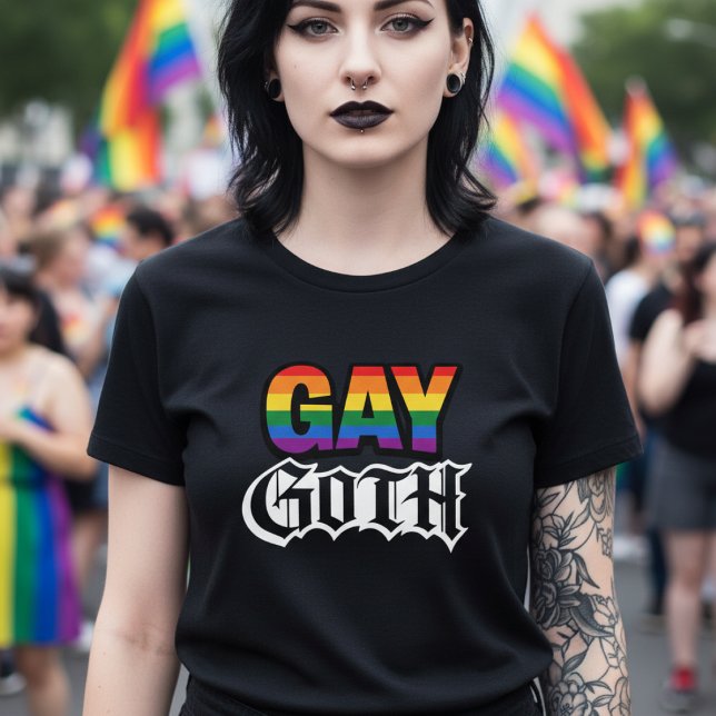 Camiseta Gay Goth (Gay Goth T-Shirt by Ricaso. A great shirt for pride month or anytime. )