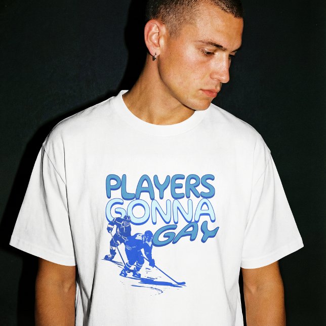 Camiseta Gay Hockey Show Players Gonna Gay Play Funny  (Criador carregado)