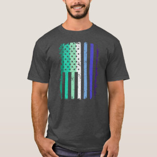 Camiseta Gay Homens Orgulham O Amor com Bandeira Americano
