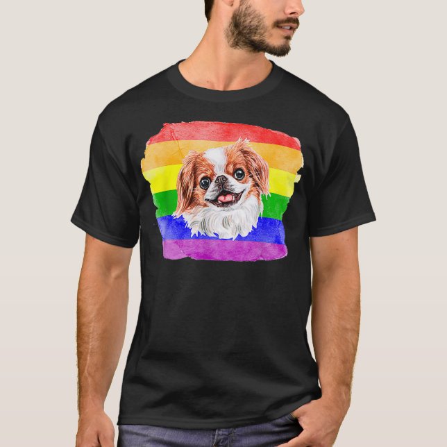 Camiseta Gay Japonês Cachorro Lover LGBTQ Orgulho Teen (Frente)