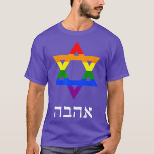 Camiseta Gay Jewish Star: David Hebrew Love Orgulho gay