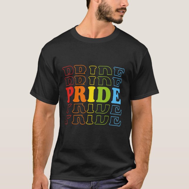 Camiseta Gay Lesbian Pride Rainbow Flag LGBT Happy Pride Mo (Frente)