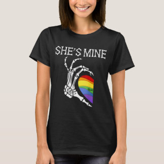Camiseta Gay Lésbica Casal Correspondente a Skeleton Heart 